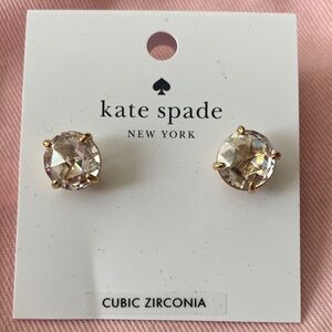 Kate Spade Gold and Clear Cubic Zirconia Earrings